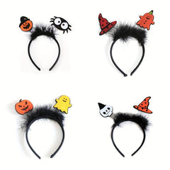 Halloween Pumpkin Ghost Feather Hair Hoop Party Head Hoop
