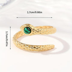 Snake Ring Youth Forever Retro Classic Unisex Stainless Steel Open Ring