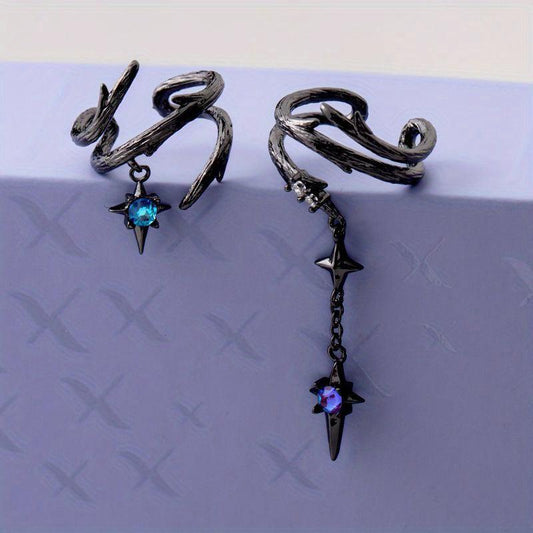 Night Talk Thorny Ear Bone Clips Vintage Earrings