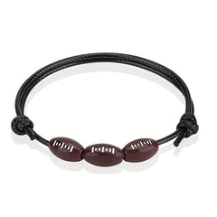 Sports Bead Ball Bracelet with Pendant, Adjustable Inspirational Bracelet