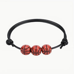 Sports Bead Ball Bracelet with Pendant, Adjustable Inspirational Bracelet
