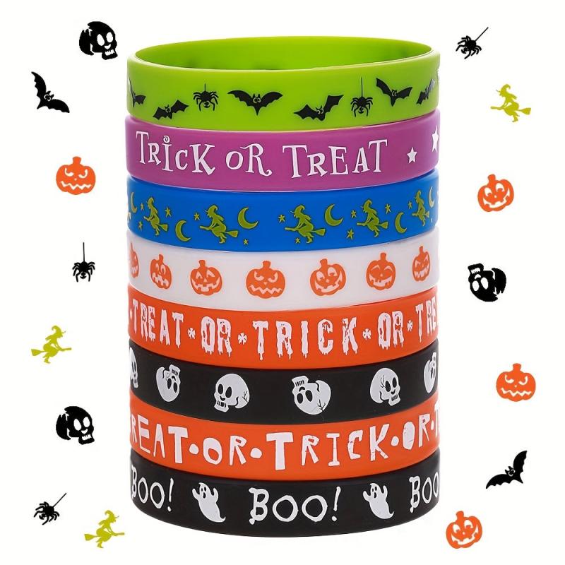 Halloween Silicone Bracelet 8pcs Set Party Supplies