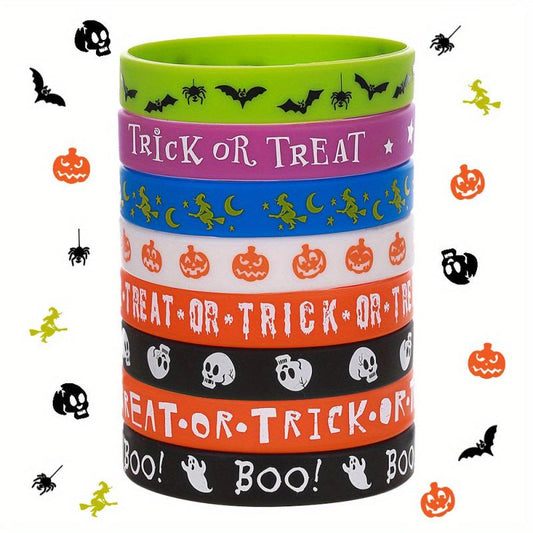 Halloween Silicone Bracelet 8pcs Set Party Supplies