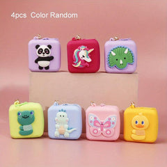 4pcs Silicone Zero Wallets Backpack Pendants Bags