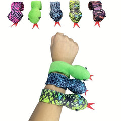 Snake Slap Bracelets Set Reptile Plush Animal Snake Bracelets for Party