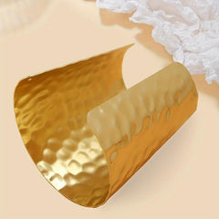 Metal Crash Textured Open Bracelet Bangle Arm Ring Hand Jewelry