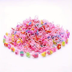 Cartoon Kids Rings - Random Style Girls Pretend Play Dress Up Rings