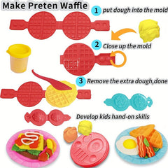 Kids Kitchen Set Play Dough Tools Pretend Cooking Food Play Set 3-8 Years Old