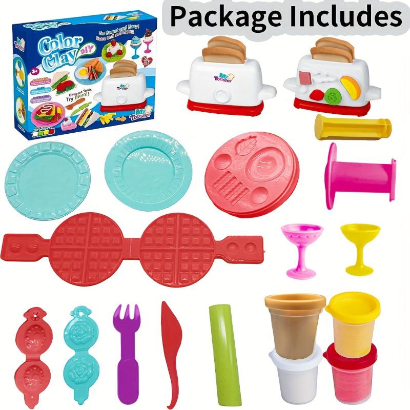 Kids Kitchen Set Play Dough Tools Pretend Cooking Food Play Set 3-8 Years Old