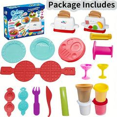 Kids Kitchen Set Play Dough Tools Pretend Cooking Food Play Set 3-8 Years Old