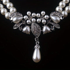 Luxury Rhinestone Necklace Earrings Set for Bride