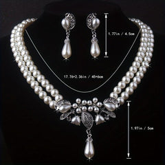 Luxury Rhinestone Necklace Earrings Set for Bride