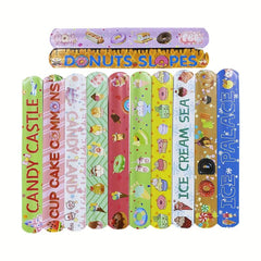 12pcs Donut Party Gift Slap Bracelet for Kids Girls