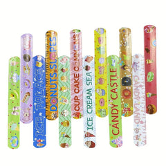 12pcs Donut Party Gift Slap Bracelet for Kids Girls