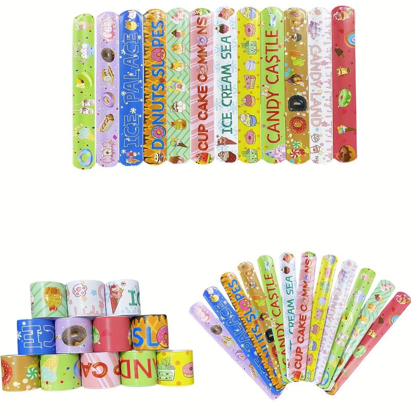 12pcs Donut Party Gift Slap Bracelet for Kids Girls