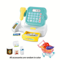 2 In 1 Cash Register Toy Set with Sound & Light, Microphone, Credit Card Scanner