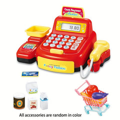 2 In 1 Cash Register Toy Set with Sound & Light, Microphone, Credit Card Scanner