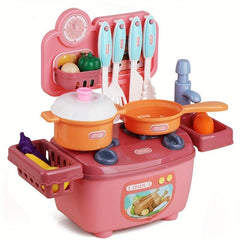 Kids DIY Kitchen Toy Set with Simulated Water and Utensils