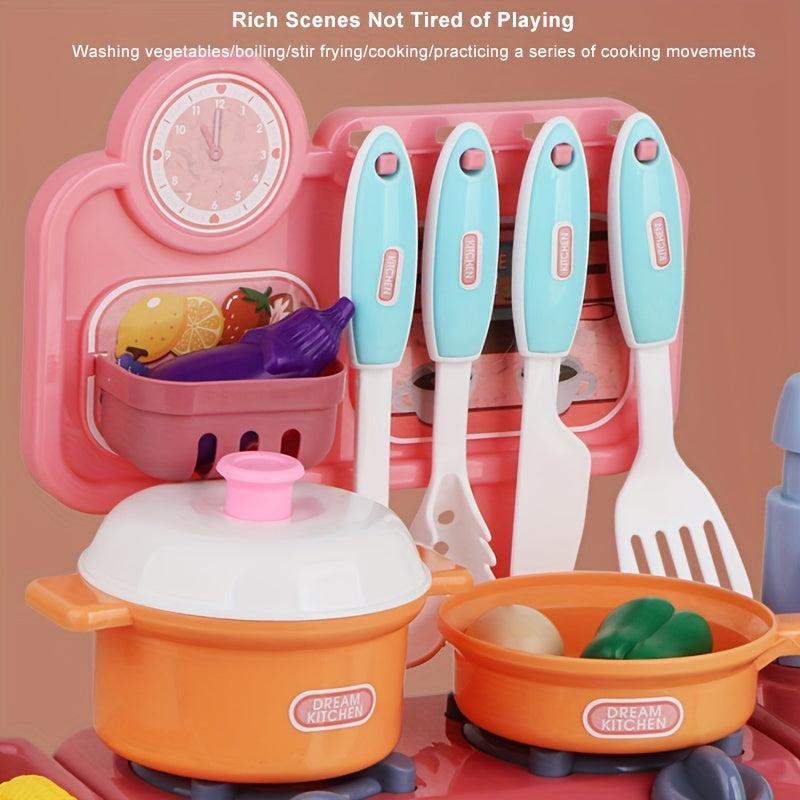 Kids DIY Kitchen Toy Set with Simulated Water and Utensils