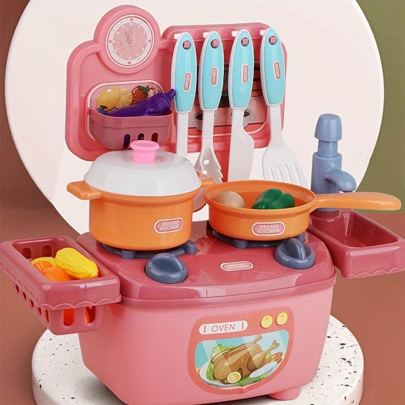 Kids DIY Kitchen Toy Set with Simulated Water and Utensils