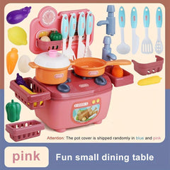 Kids DIY Kitchen Toy Set with Simulated Water and Utensils