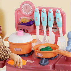 Kids DIY Kitchen Toy Set with Simulated Water and Utensils