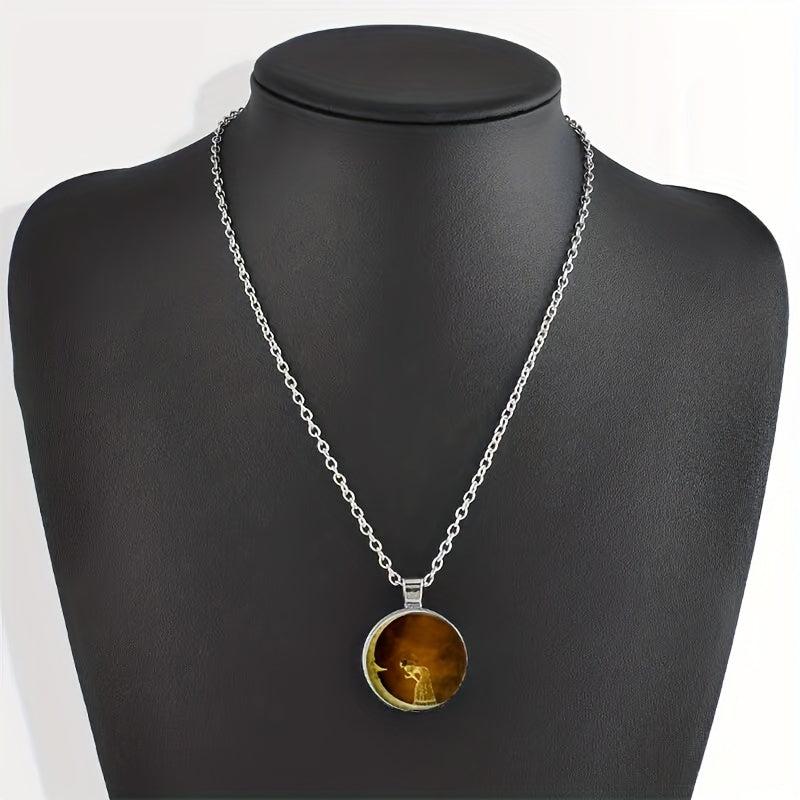 Moon Crystal Bead Pendant Necklace For Men And Women
