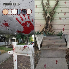 12 Sheets Halloween Bloody Window Stickers Scary Hand Foot Blood Stains