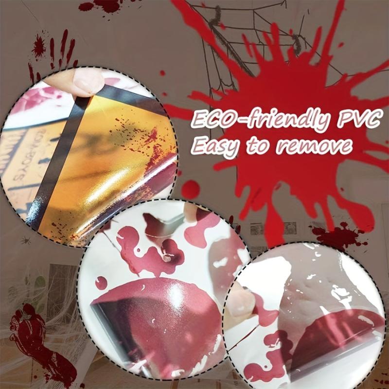 12 Sheets Halloween Bloody Window Stickers Scary Hand Foot Blood Stains