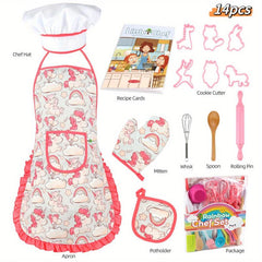 Kids Kitchen Utensil Set - Chef Play Set for Pretend Play Cooking