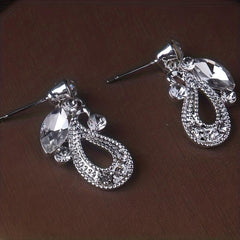 Wedding Dress Necklace Earrings Set Rhinestone Bridal Jewelry