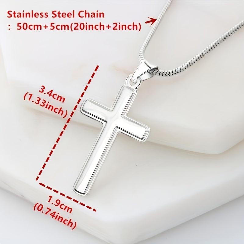 Stainless Steel Chain Card Men's Necklace Set - Perfect Gift for Son
