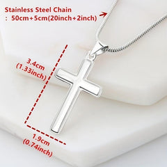 Stainless Steel Chain Card Men's Necklace Set - Perfect Gift for Son