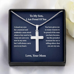 Stainless Steel Chain Card Men's Necklace Set - Perfect Gift for Son