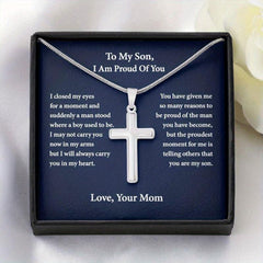 Stainless Steel Chain Card Men's Necklace Set - Perfect Gift for Son
