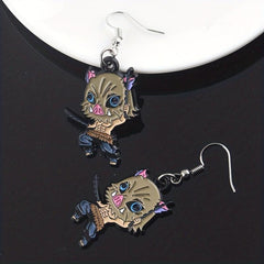 Anime Peripheral Mask Men's Earrings 3D Patterns & Alloy