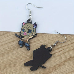 Anime Peripheral Mask Men's Earrings 3D Patterns & Alloy