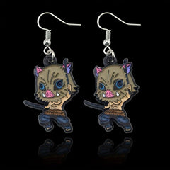 Anime Peripheral Mask Men's Earrings 3D Patterns & Alloy