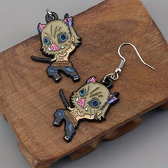 Anime Peripheral Mask Men's Earrings 3D Patterns & Alloy