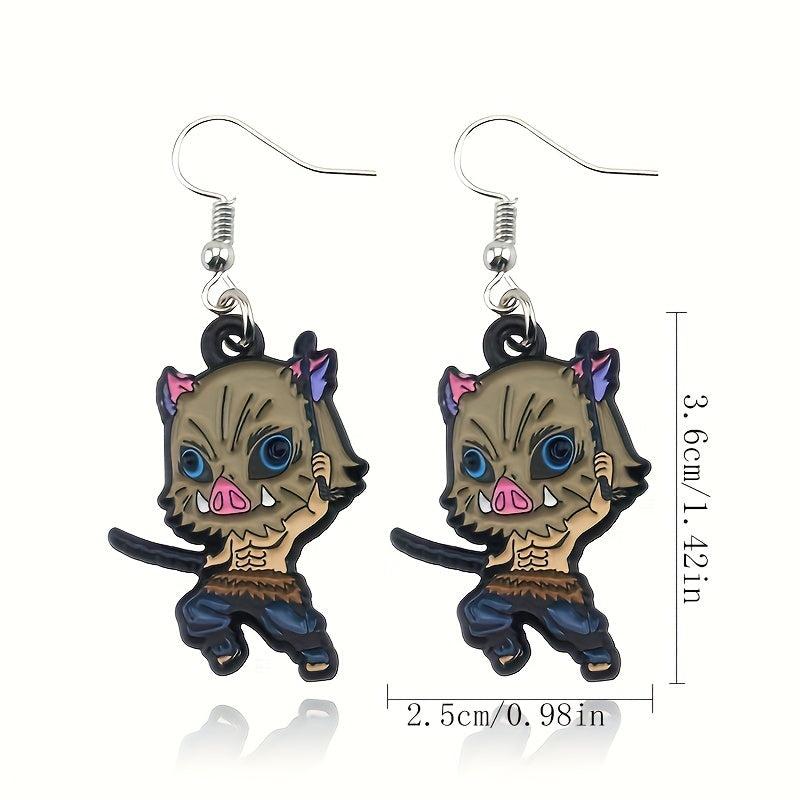 Anime Peripheral Mask Men's Earrings 3D Patterns & Alloy