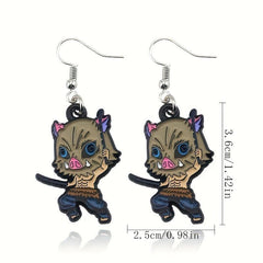 Anime Peripheral Mask Men's Earrings 3D Patterns & Alloy