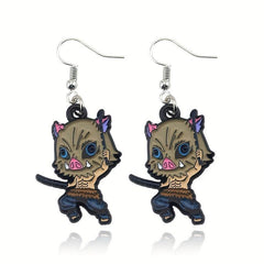 Anime Peripheral Mask Men's Earrings 3D Patterns & Alloy