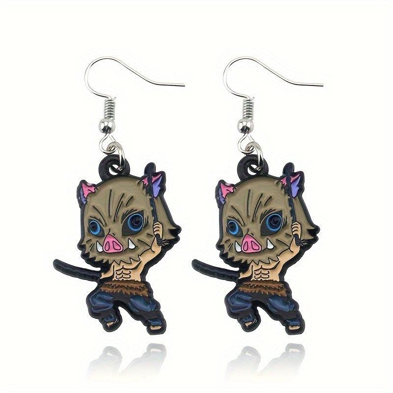 Anime Peripheral Mask Men's Earrings 3D Patterns & Alloy