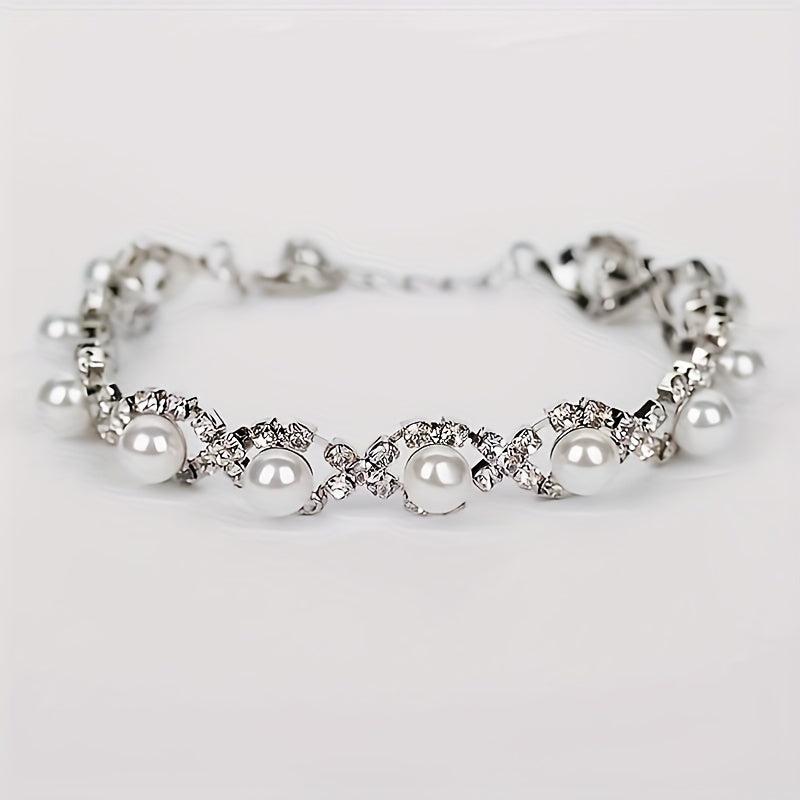 Bridal Banquet Jewelry Pearl Diamond Bracelet