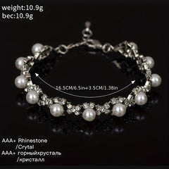 Bridal Banquet Jewelry Pearl Diamond Bracelet