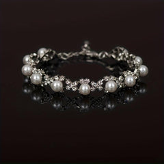 Bridal Banquet Jewelry Pearl Diamond Bracelet
