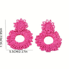 Bohemian Hoop Earrings with Bead Dangles for Women