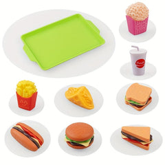 8pcs Kitchen Toy Set Simulation Food Hamburger Fries Sandwich