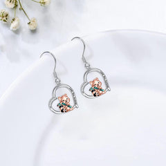 Panda Love Heart Earrings Women Girls Birthday Christmas