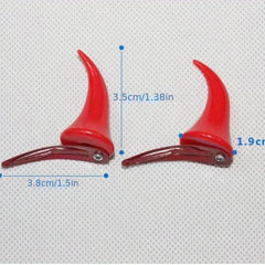 Halloween Red Horn Hair Clip COS Styling Headwear Unisex